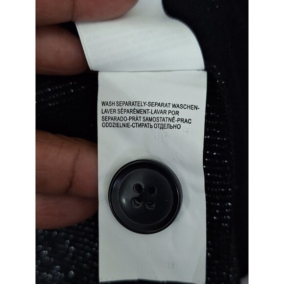 NWT Pinstriped Knit Blazer Women's Sz 8 One Button Black Pockets Career Classic - Picture 11 of 15